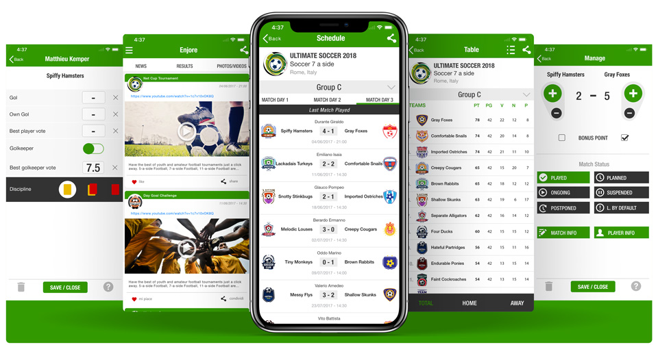 App for leagues and tournaments