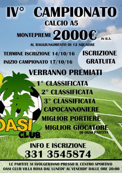Statistics 4° CAMPIONATO CALCIO A5 OASI CLUB